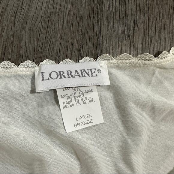 Vintage 70's Lorraine Off White‎ Lace Prairie Cottagecore Button Nightgown Sz L - Picture 5 of 11